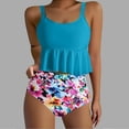thumbnail image 1 of Traje de baño vintage estampado para mujer, traje de baño conservador, traje de baño de bikini con falda de playa estampada para mujer, traje de baño de nailon para mujer, 1 of 4