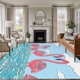 thumbnail image 3 of Summer Cute Flamingo Area Rug 5x8 FT, Non Slip Bedroom Throw Carpet, Cartoon Animal Cloud Blue Sky Washable Soft Floor Carpet Non-Shedding Rug for Living Room Nursery Dorm Office, 3 of 9