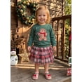 thumbnail image 6 of RUINIXCW Little Girl Christmas Outfit Crew Neck Long Sleeve Sweatshirt  Plaid Skirt, 6 of 8