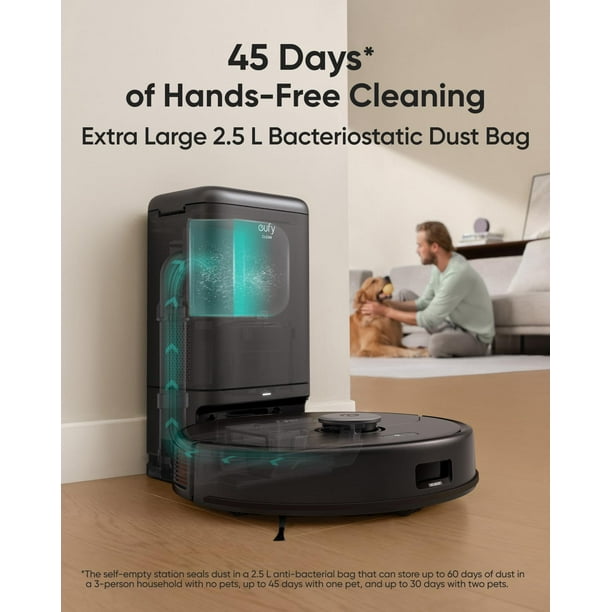 Eufy Smart Vacuum Cleaner X8 Pro, Self-Empty Robot with Eufy Smart Vacuum Cleaner X8 Pro, Self-Empty Robot with