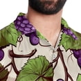 thumbnail image 5 of Grape Men's Short Sleeve Poplin Shirt, Button Down Casual Summer Beach Printed Unisex Shirt, 5 of 6
