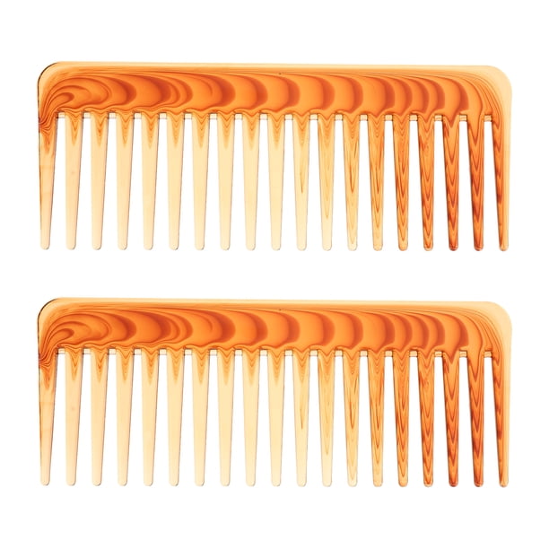 Peine de dientes ancho de averginantes para el cabello plástico 2 unids para el cabello ondulado rizado grueso