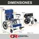 thumbnail image 3 of Silla de Ruedas de Traslado Ligera Plegable con Freno 4x4 azul, 3 of 8