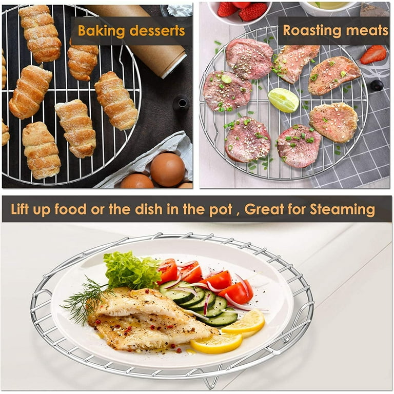 Air Fryer Rack Round, Round Cooking Rack, Stainless Steel Cooling