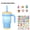 Gradient Blue, variant on 14oz Tumbler with Handle, Insulated Water Bottle with Straw And 2in 1 Lid, Stainless Steel Cup Travel Coffee Mug for Sports Office Gym Kitchen, Free Stickers