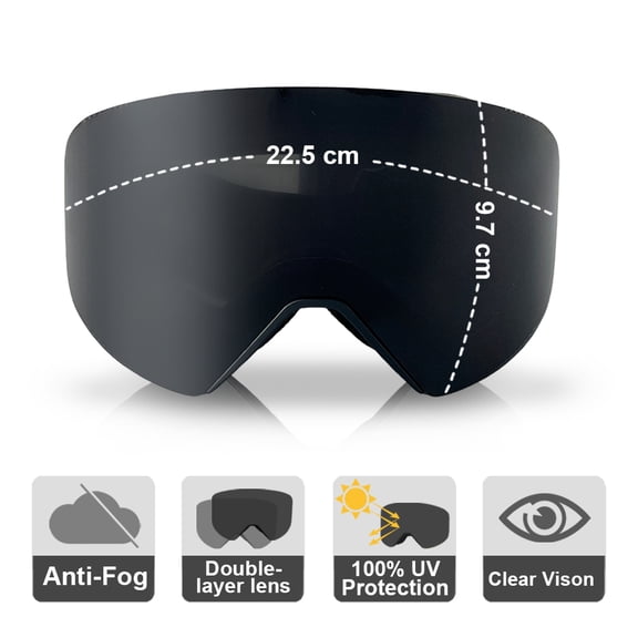 ZQIYDYP ski goggles magnetic snow goggles anti-fog uv protection