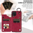 thumbnail image 6 of Nalacover for Samsung Galaxy A12 Wallet Case with Card Slots & Metal Finger Ring, Durable PU Leather Back Double Magnetic Botton Flip Kickstand Purse Shockproof Phone Case,Red, 6 of 10