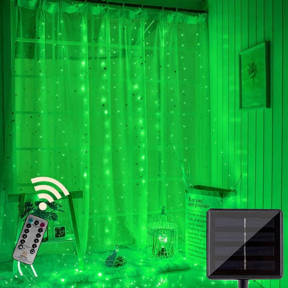 LINLIN Curtain String Lights, 3m*3m 300LED Solar LED Curtain Lights