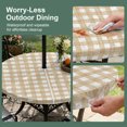 thumbnail image 5 of Round Outdoor Tablecloth with Umbrella Hole and Zipper, Orange Farmhouse Check Tablecloth with Elastic Waterproof, Buffalo Plaid Boho Vintage Rustic Patio Table Covers for 45" - 54" Pool Tables, 5 of 9