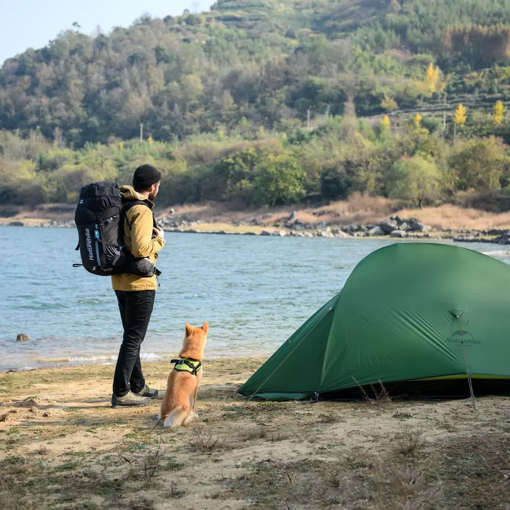 Naturehike Cloud Up Free Standing 2 Person Backpacking Tent Ultralight Nylon Double Layer Camping Tents for Two Person,green