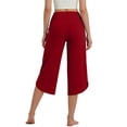 thumbnail image 4 of Kvture Capri Yoga Pants for Women Summer Split Side Sweatpants Stretch Lounge Lightweight Workout Joggers with Pockets Red Pant XL, 4 of 9