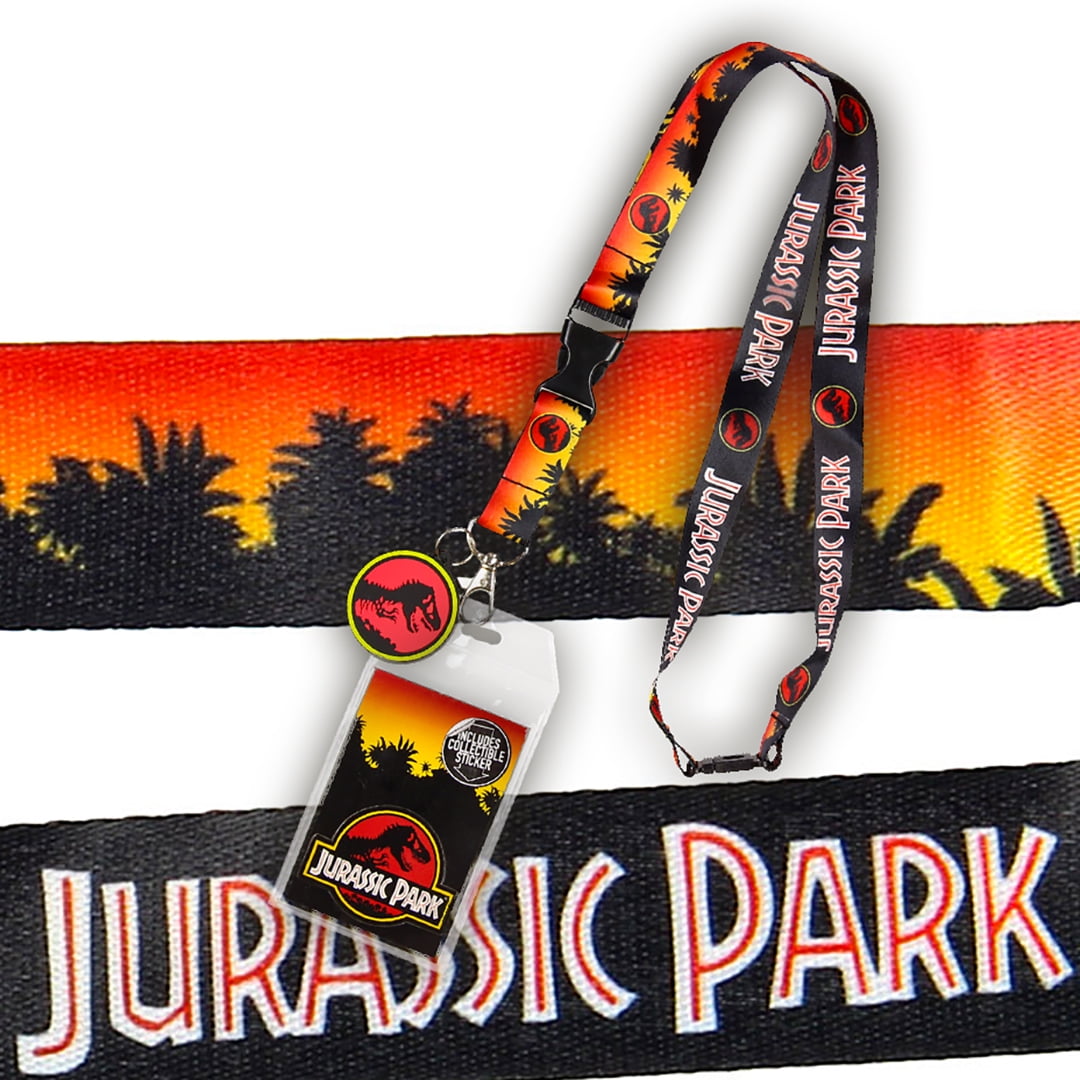 seven-times-six-jurassic-park-logo-sticker-and-rubber-charm-15-long-lanyard-with-id-holder-walmart-com