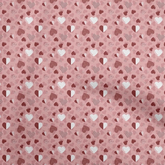 oneOone Cotton Jersey Dusty Pink Fabric Heart Quilting Supplies Print Sewing Fabric By The Yard 58 Inch Wide