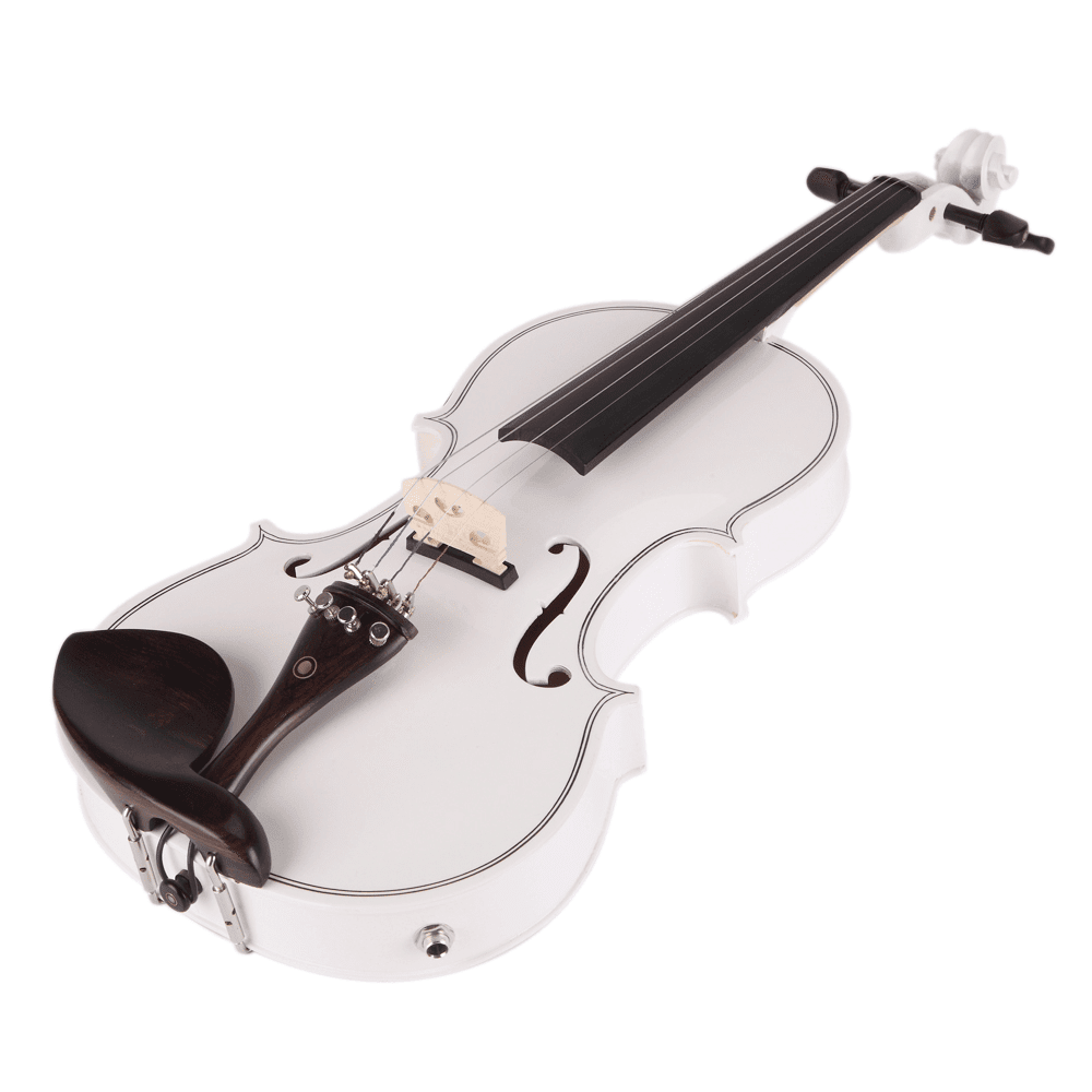Tcbosik 4/4 Violin Set for Beginners with Electronic Tuner, Connecting Wire, Case, Bow, Strings and Shoulder Rest, White