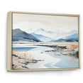 thumbnail image 2 of Designart "Canadian River Mountain Minimalism I" River Mountain Floater Framed Canvas Wall Art, 2 of 5