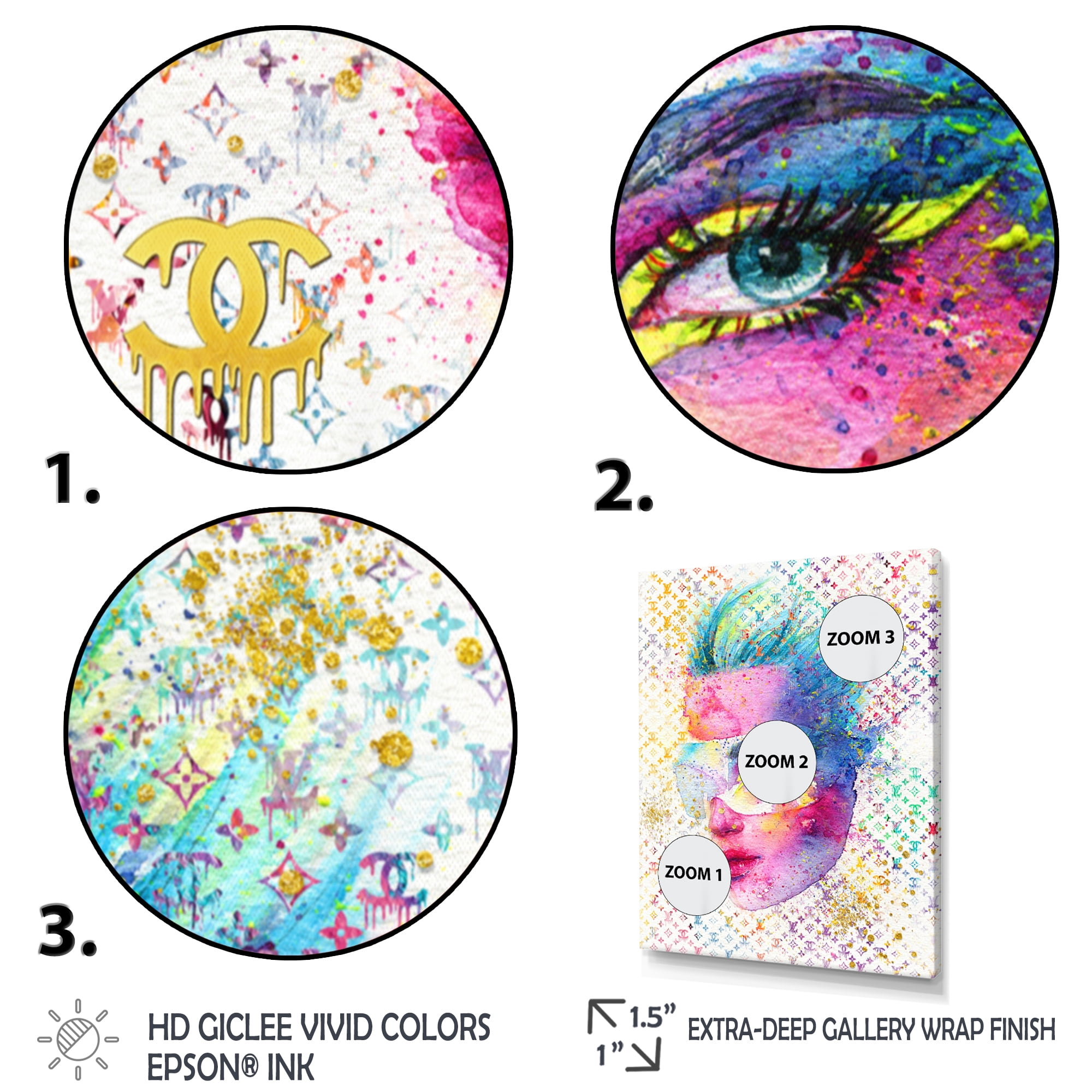 Designart Funky Female Fashion Illustration IV Canvas Wall Art