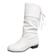 thumbnail image 1 of Botas de mujer botas de caballero, tacón bajo, punta redonda, cordones en la parte trasera, cálidas, de manga media, para la nieve, para correr, botas de vaquero., 1 of 5