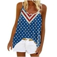 thumbnail image 2 of AOOCHASLIY American Flag Star Women Tops Fashion Women's Summer Round-Neck Sleeveless Print Casual CamisTop Blouse, 2 of 5