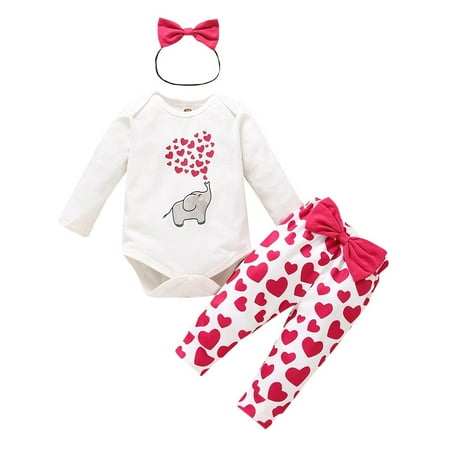 

ZHAGHMIN Cute Summer Outfits For Teen Girls Valentine S Day Baby Girls Long Sleeve Cartoon Romper Tops Print Pants With Headbands Outfit Set Pant Outfit Big Blankets For Baby Girl Clothes For Babies