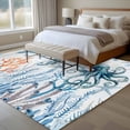 thumbnail image 4 of Blue Turtle Coastal Area Rugs 5'x7', Washable Small Throw Rugs for Laundry Room Playroom, Octopus Summer Beach Coral Seahorse Indoor Outdoor Rug Non-Slip Low Pile Carpet Runner Reversible Floor Mats, 4 of 8