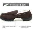 thumbnail image 4 of Berhood House Slippers for Men Warm Moccasin Slippers Micro Wool House Shoes Slip on Moccasins for Men Anti-Slip Sole Indoor Outdoor Brown 12, 4 of 6