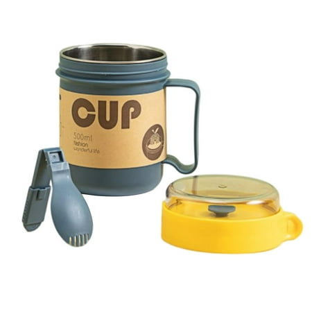 

Honrane 500ml Soup Cup Food-grade Heat-resistant Leakproof Large Capacity Anti-scalding Food Delivery Plastic Student Office Worker Milk Cup Picnic Use