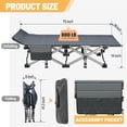 thumbnail image 2 of SLSY Oversized XXL Camping Cot with 2" Memory Foam Mattress, Upgraded Padded Folding Cot Bed with Carry Bag, Portable Sleeping Cot for Camping, Travel, Beach & Hiking, 2 of 7
