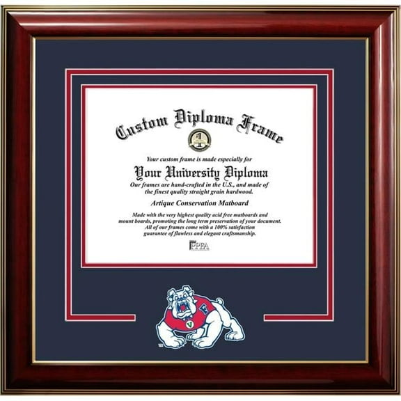 Campus Images CA920CMGTSD-1185 8.5 x 11 in. California State University Fresno Classic Spirit Logo Diploma Frame