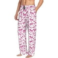 thumbnail image 6 of Goofa Pink bows Pattern Printed Soft Pajama Pants for Men, Wide Leg Comfy Casual Lounge Yoga Pants-, 6 of 6