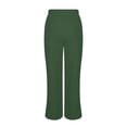 thumbnail image 6 of Juslio Women Pants High Waist Side Opening Casual Elastic Waist Linen,with Pockets Straight Leg Pants L, 6 of 9