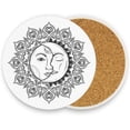 thumbnail image 5 of GZHJMY Printed Round Sun Eclipse Ceramic Coasters with Cork-Backed for Coffee Drink Cup Mat Absorbent Stone Coaster, 4 Pack, 5 of 5