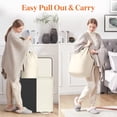thumbnail image 4 of Lifewit Double Laundry Hamper with Lid and Removable Laundry Bags, Large Collapsible 2 Dividers Dirty Clothes Basket with Handles for Bedroom, Laundry Room, Closet, Bathroom, College, White&Black, 4 of 6