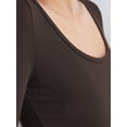 thumbnail image 4 of Emmalise Women’s Long Sleeve Scoop Neck Fitted Top Fall Color Multipack 2 M, 4 of 4