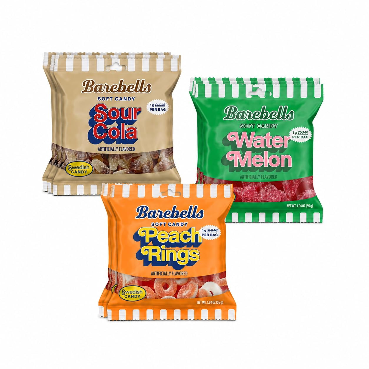 Barebells Gummy Candy Variety Pack, 1g Sugar, 55g Bags, 9 Pack