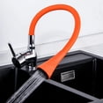 thumbnail image 2 of Kitchen Faucet Rotate Spring Rubber Deformation Faucets Mixer Tap Hot Cold Water Sink Kitchen Accessories Cardan Rotation (Orange 2 mo), 2 of 7