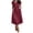 Wine, variant on Women's Short Sleeve Button Side Midi Dress - Waist-Defining Solid Color A-Line Dress with Pockets for Office Work, Daily Wear, and Professional Settings