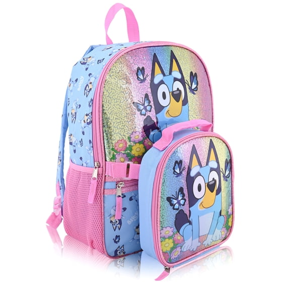 Fast Forward Bluey Backpack With Lunch Box for Kids | Insulated Lunch Bag Lunch Box for Boys, Girls, Toddlers | Backpack for School and Reusable Lunchbox