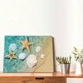 thumbnail image 4 of Naloa Starfish And Seashell Print Canvas Picture,Wall Pictures, Modern Decorative Poster,Art Prints for Bedroom, Toilet, 40 x 30 cm, Built-in Wooden Frame, 4 of 6