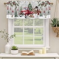 thumbnail image 2 of Grey Christmas Curtain Valances for Windows, Kitchen Valance Window Treatments Panel 2 Pack, Xmas Snowman Truck Snowflake Tree Balls Rod Pocket Short Curtains for Bathroom Bedroom 42 x 18 Inch, 2 of 8
