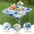 thumbnail image 4 of Pioneer Flower Floral Print Pattern Square Fitted Tablecloth with Elastic Edge,Square Table Cover,Washable Elastic Table Cover for Home Kitchen Party Decor 36"x36", 4 of 6