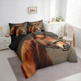 thumbnail image 3 of Manfei Brown Horse 7 Pieces Bedding Comforter Set,Farm Animal Full Bedding Set,Rustic Farmhouse Lodge Fitted Sheet Flat Sheet For Teens,Super Cozy Room Decor Reversible, 3 of 8