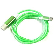 Quiet Bay LED Illuminated USB Type-C Charging/Data Cables Compatible with Samsung Phones (Green)