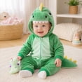 thumbnail image 3 of Dakiuu Baby Boys Girls Dinosaur Costume Hooded Romper With Tooth Hood And Tail, 3 of 9