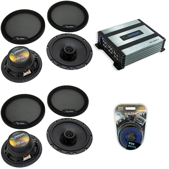 HA-65 Jeep Wrangler 07-17 300W Speakers, HA-A400.4 4-Ch 800W Sub & 10G Amp Kit