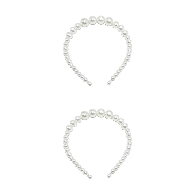 Diadema Blanca Qarigey Resistente al Desgaste Universal Estilo Simple Elegante 18mm 4 Perlas Grandes