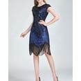 thumbnail image 2 of 1920s Sequin Art Deco Quick Ladies Fancy Dresses Reproductions Blue, 2 of 6