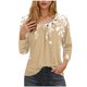 thumbnail image 1 of Blusas para las Mujeres Casual, 3/4 Manga Floral Estampado Camiseta de Moda Top Hecho de Poliéster Transpirable Suave para el Uso Diario de Primavera Otoño, Tops de Blusa para las Mujeres, 1 of 7