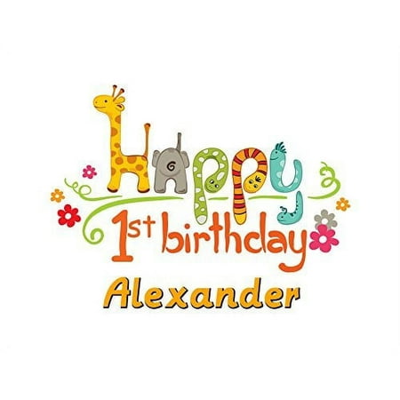 Jungle Safari First Birthday 1st Image Photo Cake Topper Sheet Personalized Custom Customized Birthday Party - 1/4 Sheet - 79889