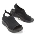 thumbnail image 1 of Sandalias de playa de suela gruesa para mujer, sandalias suaves y anchas con parte superior de cuero para ir de compras, conducir y caminar, 1 of 5