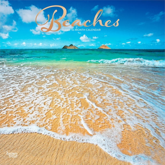 Beaches | 2027 12x24" (Hanging) Wall Calendar | Plastic-Free | BrownTrout